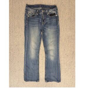 Miss Me Bootcut Jeans Womens 29 Blue Denim Cotton Stretch Medium Wash Distressed